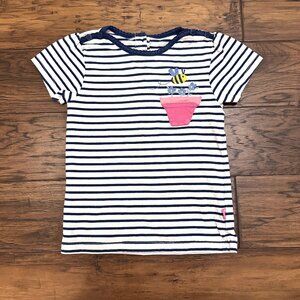 JoJo Maman Bebe Striped Honeybee Applique Top